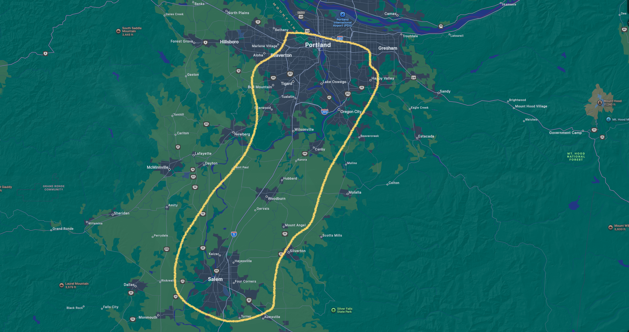 Service area map